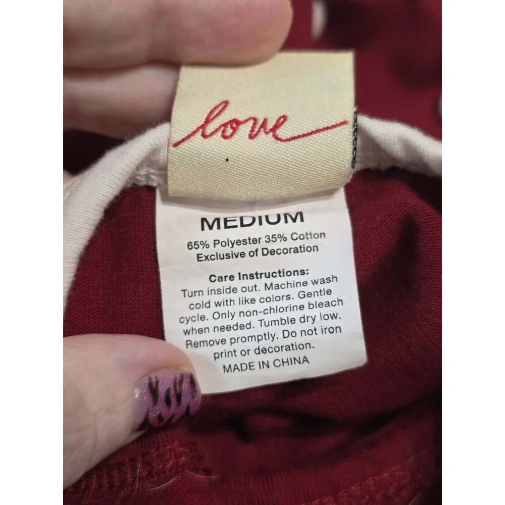 Ellen Degeneres Red\White Pom Pom 'Love' Dog Dress Size Med